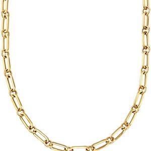 14K Gold/F Paperclip Chain Necklace for Women's 18"